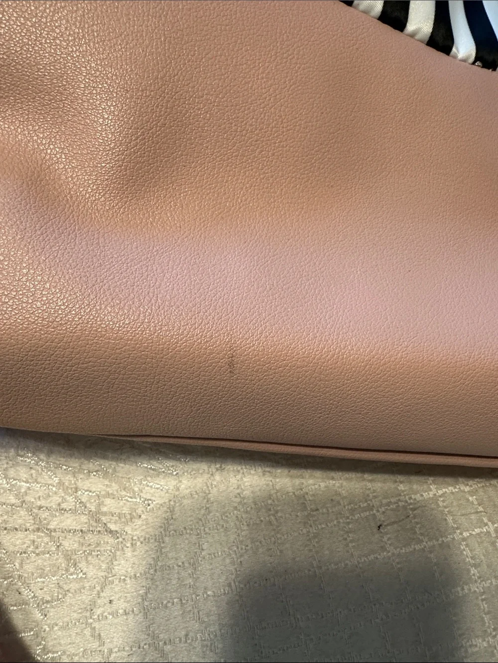 Striped Black & White and Blush Pink Laptop Tote